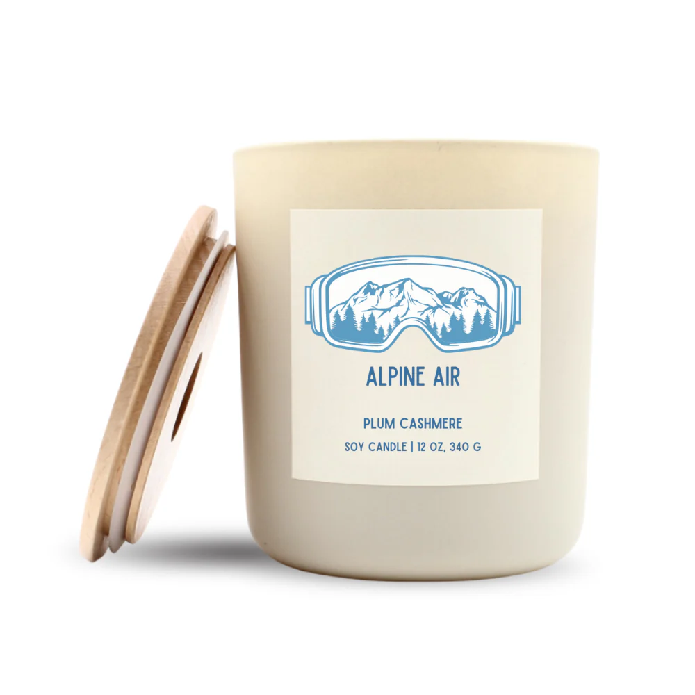 Alpine Air Luxe Soy Candle, Optional Name Drop