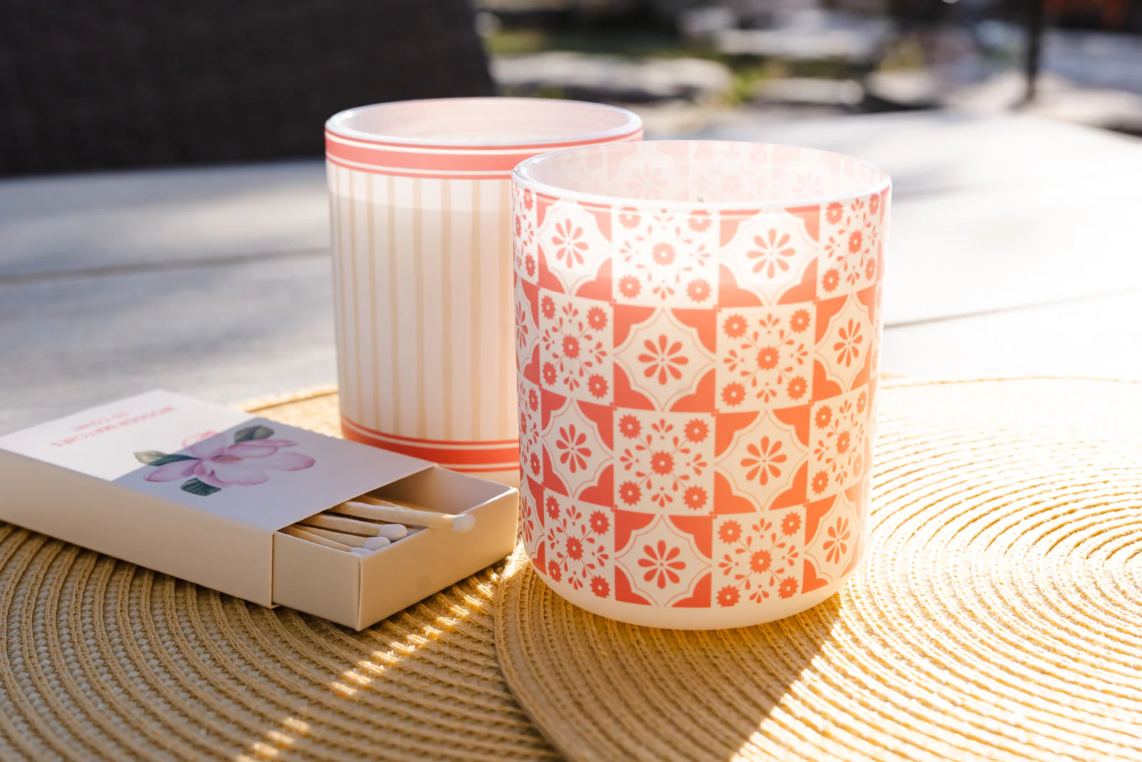Citrus + Sunshine Pink TIle Soy Candle - Image 2