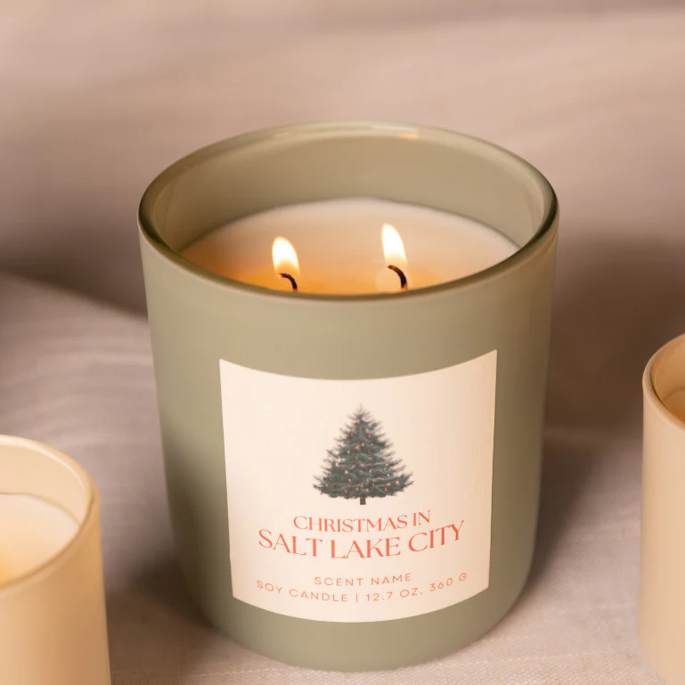 Christmas Name Drop Candle, Juniper Cypress - Image 2