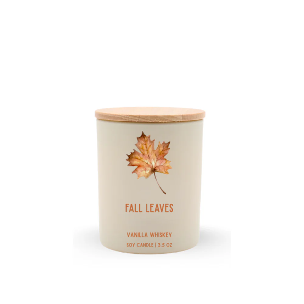 Fall Leaves Travel Soy Candle, Optional Name Drop