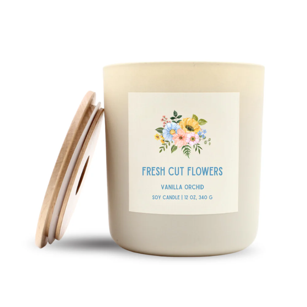 Fresh Cut Flowers Luxe Soy Candle, Optional Name Drop