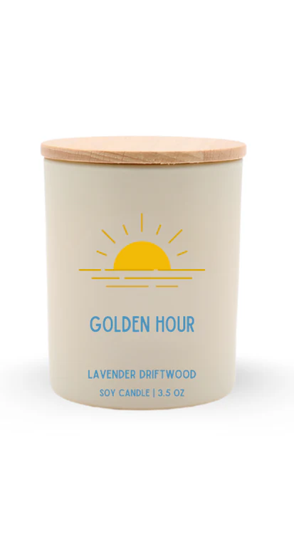 Golden Hour Travel Soy Candle, Optional Name Drop