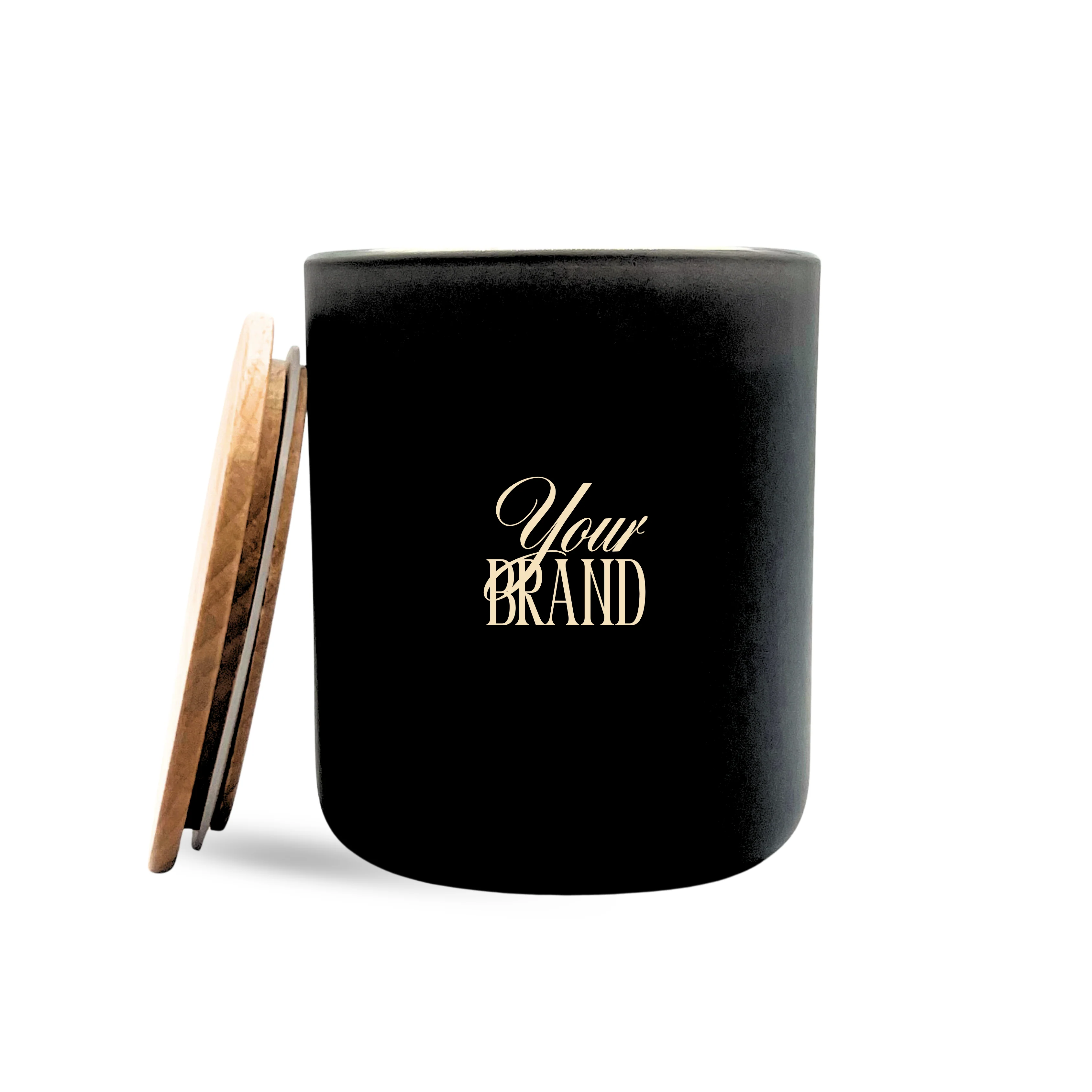 Luxe Black Private Label Candles, 12 oz Printed (Minimum 36)