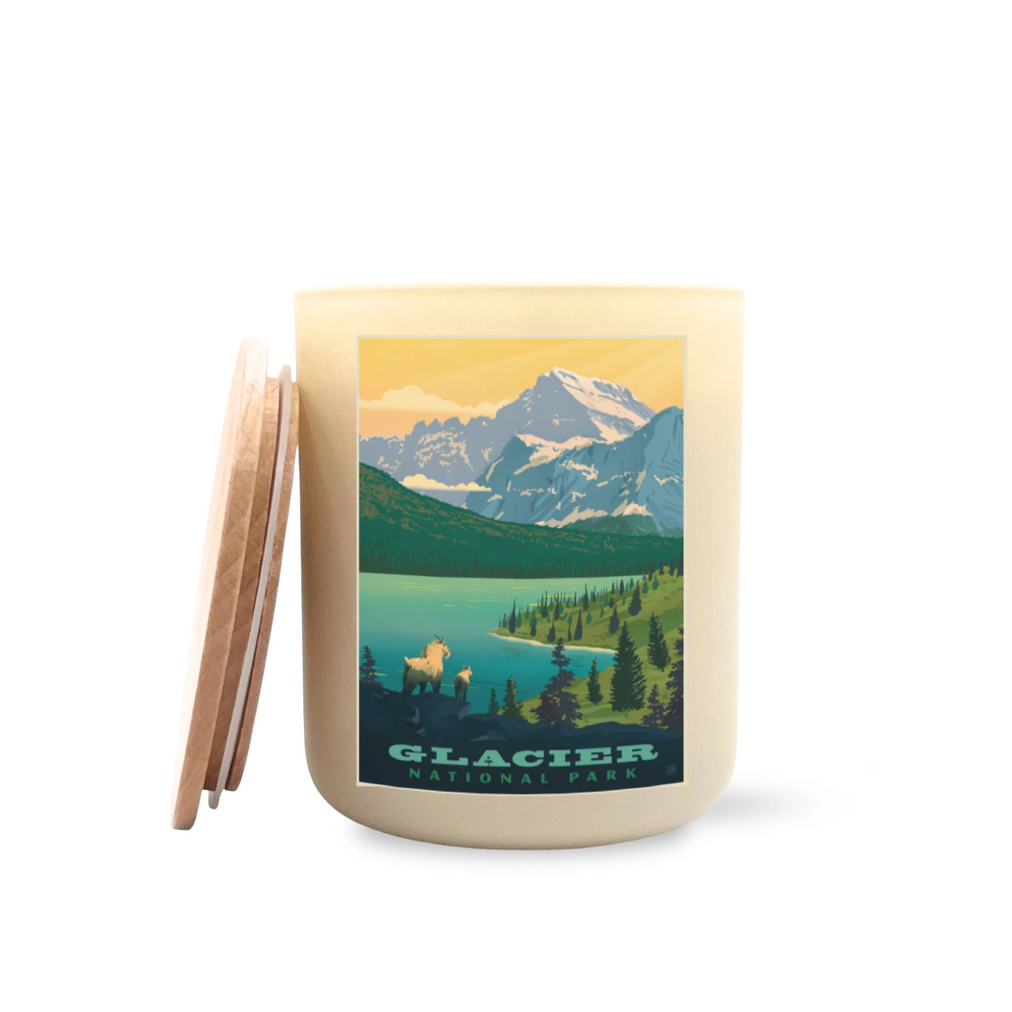 Glacier National Parks Large Printed Candle