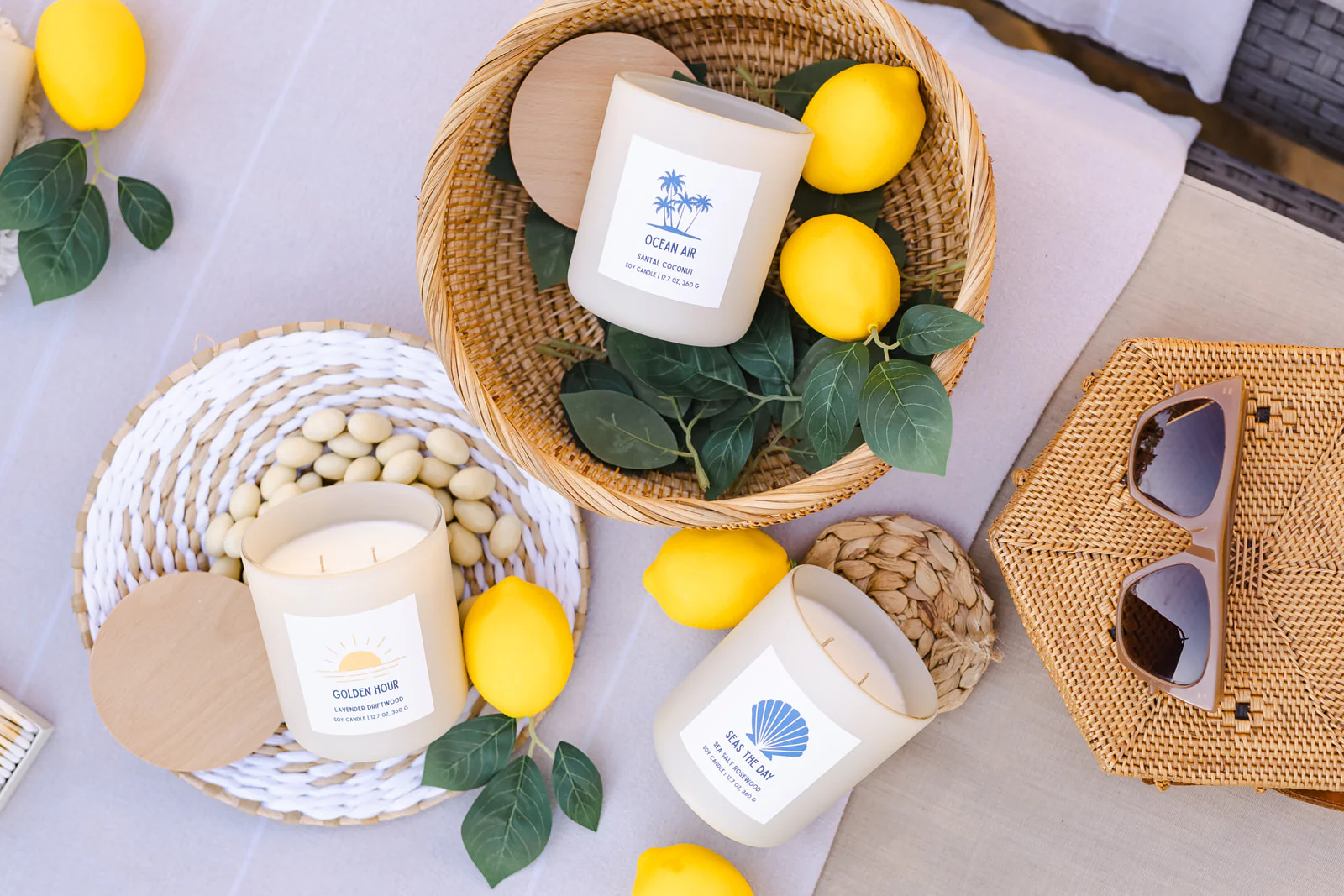 Ocean Air Luxe Soy Candle, Optional Name Drop - Image 2