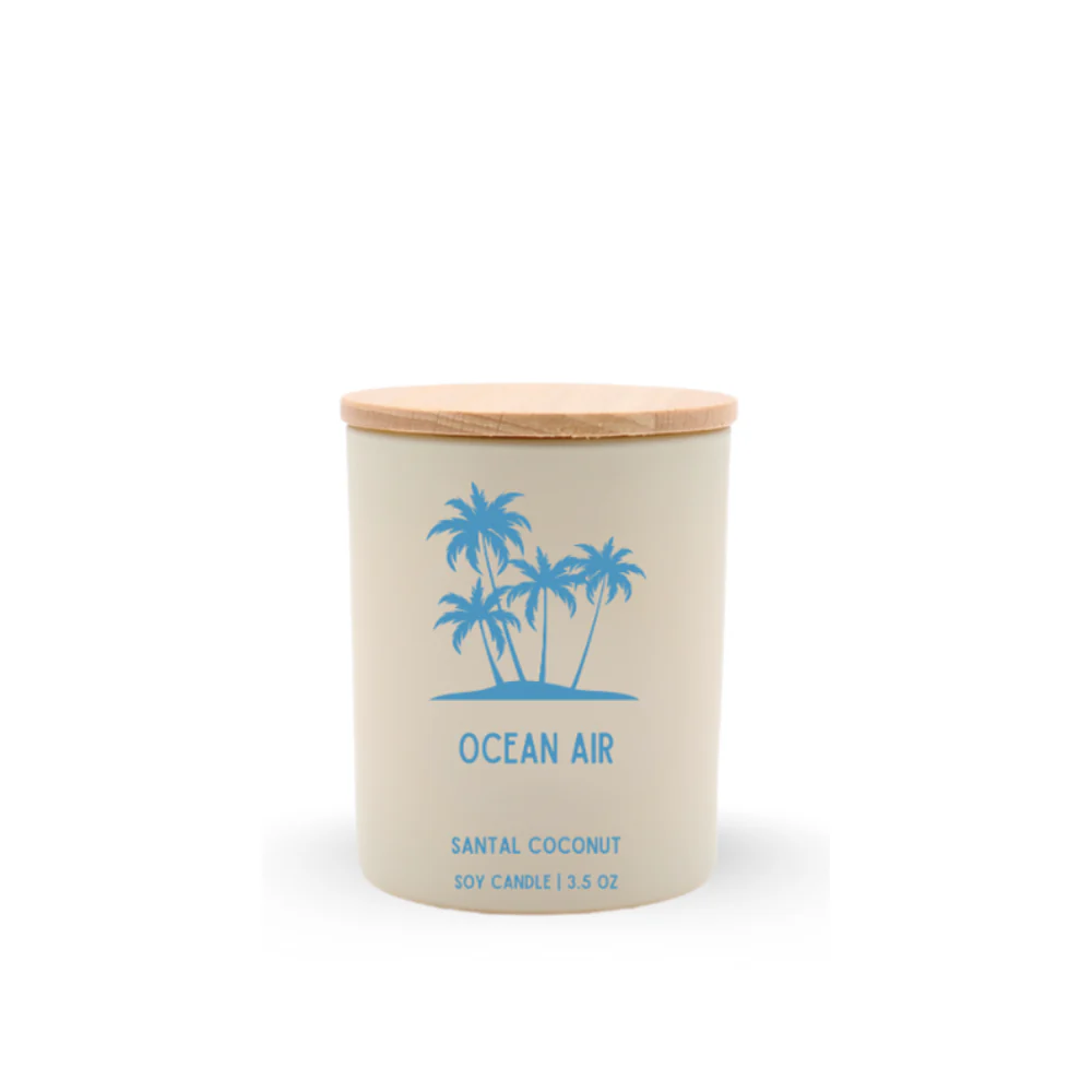 Ocean Air Travel Soy Candle, Optional Name Drop