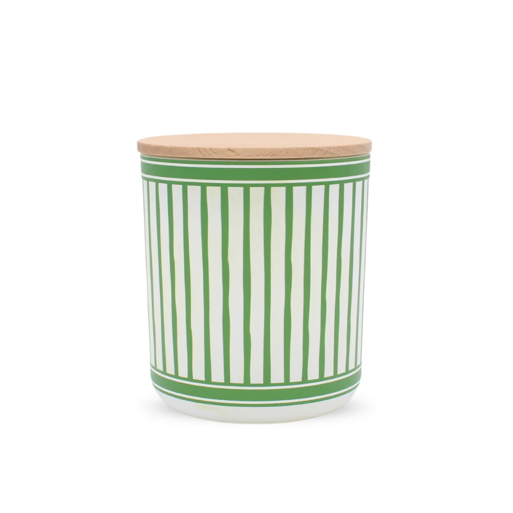 Rosemary Sage Green Striped Candle