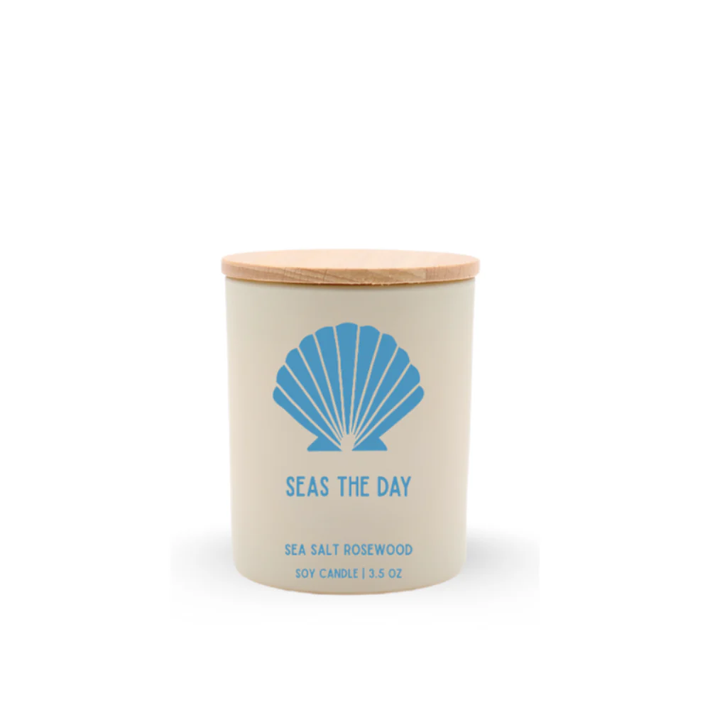 Seas the Day Travel Soy Candle, Optional Name Drop