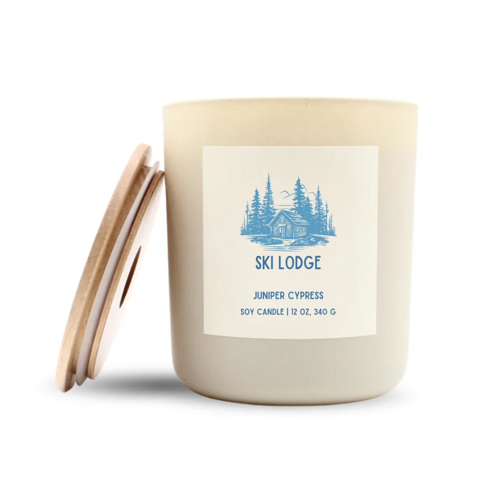 Ski Lodge Luxe Soy Candle, Optional Name Drop