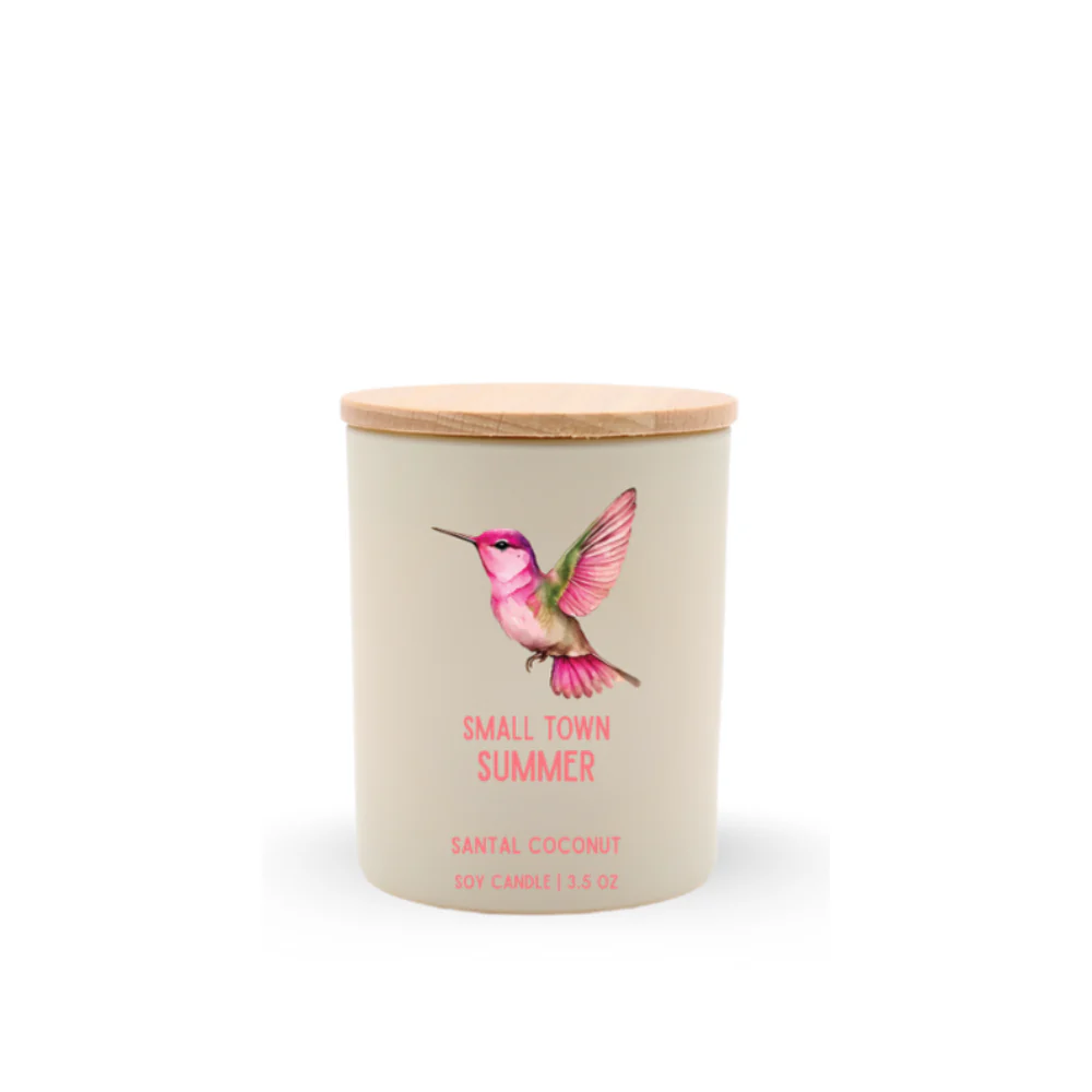 Small Town Summer Travel Soy Candle, Optional Name Drop