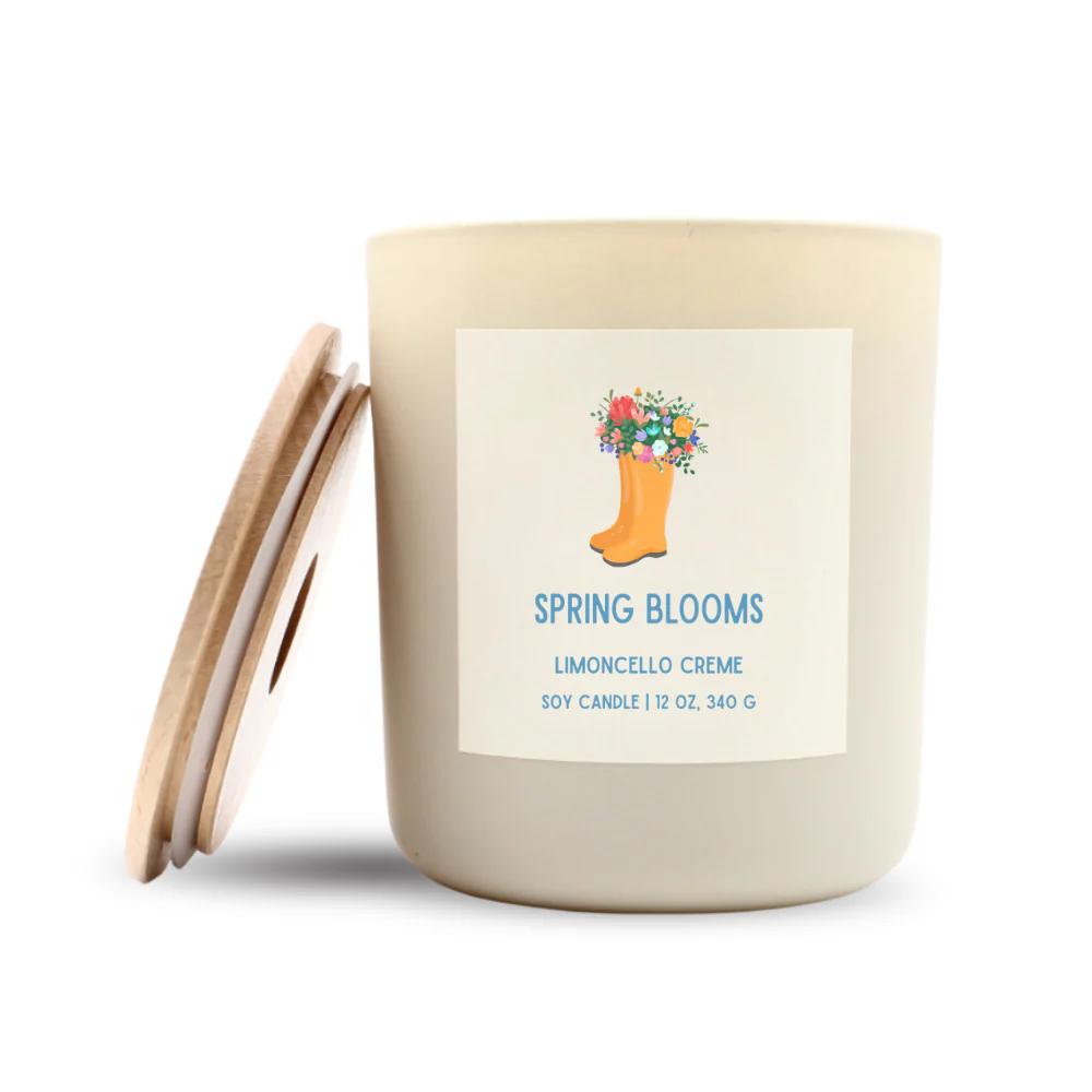 Spring Blooms Luxe Soy Candle, Optional Name Drop