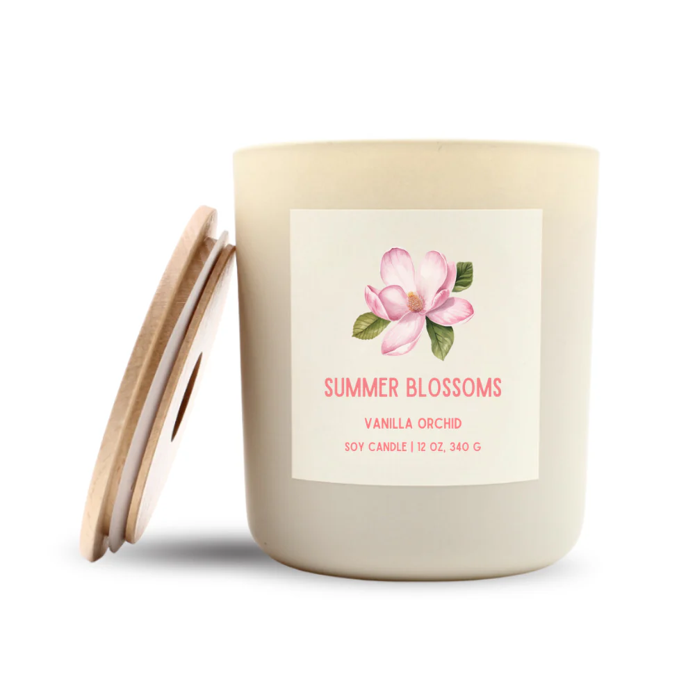 Summer Blossoms Luxe Soy Candle, Optional Name Drop