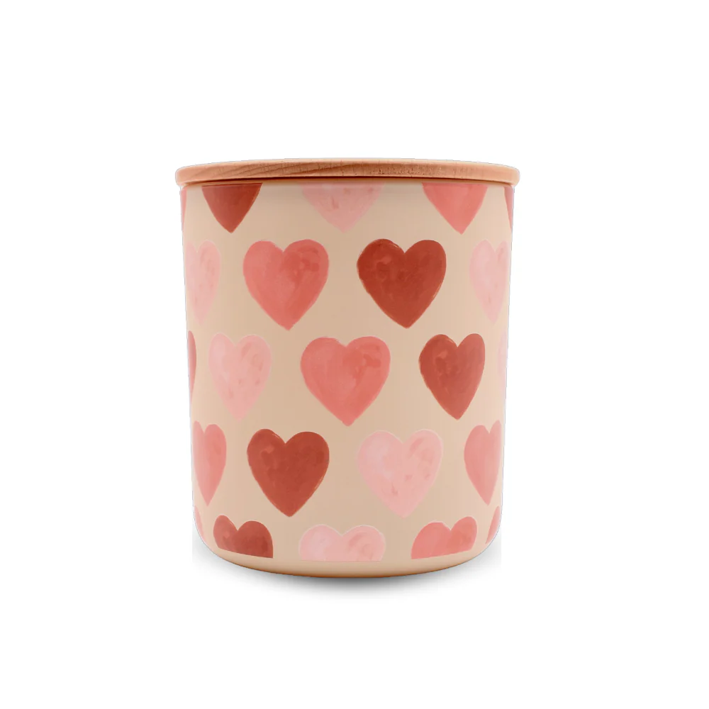 Valentine Hearts Candle 12.7 oz, Amber Vetiver