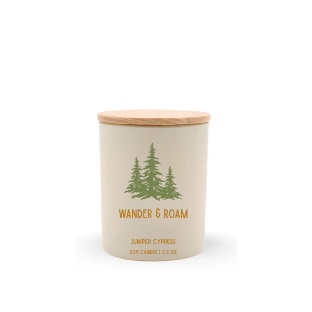 Wander and Roam Travel Soy Candle, Optional Name Drop