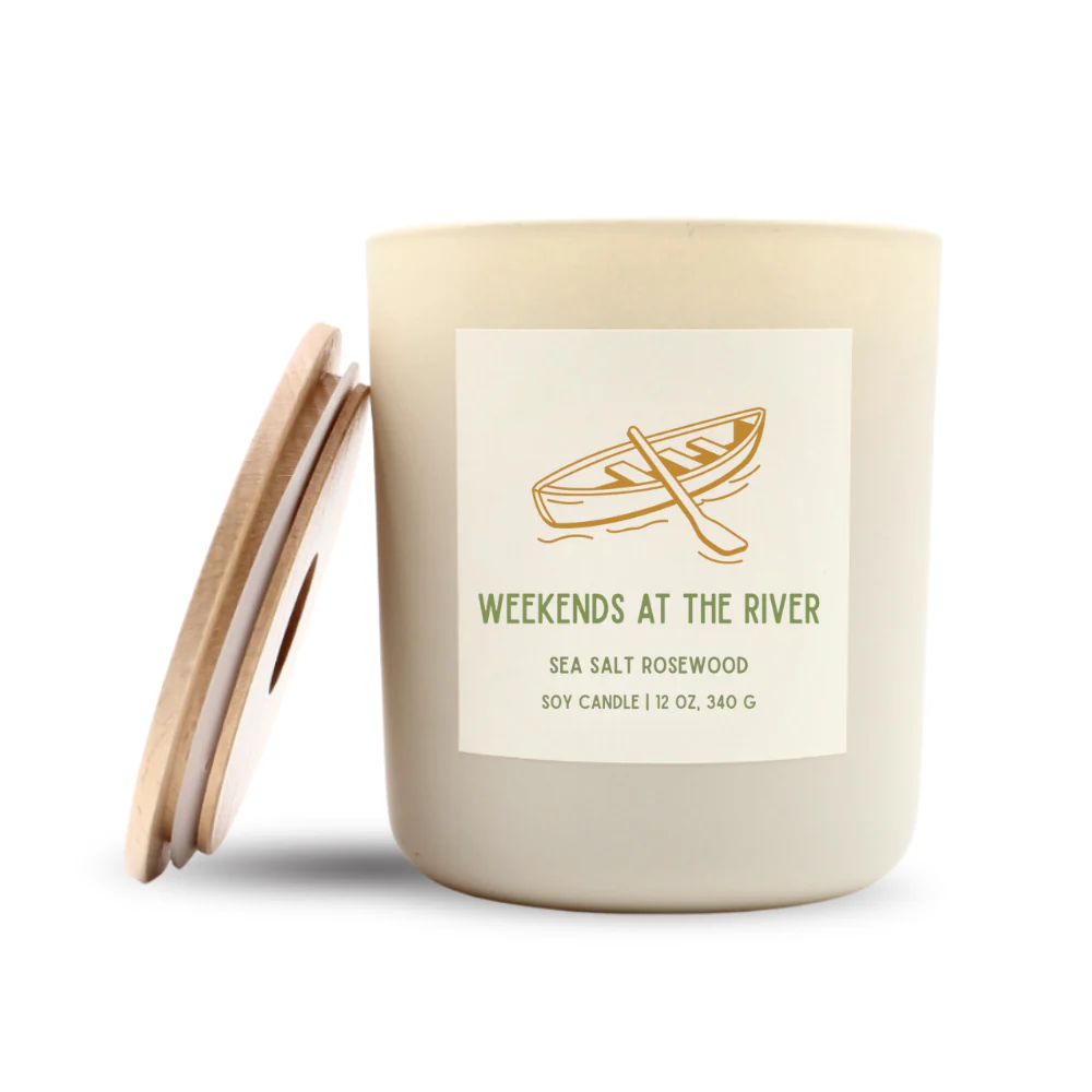 Weekends at the River Luxe Soy Candle, Optional Name Drop